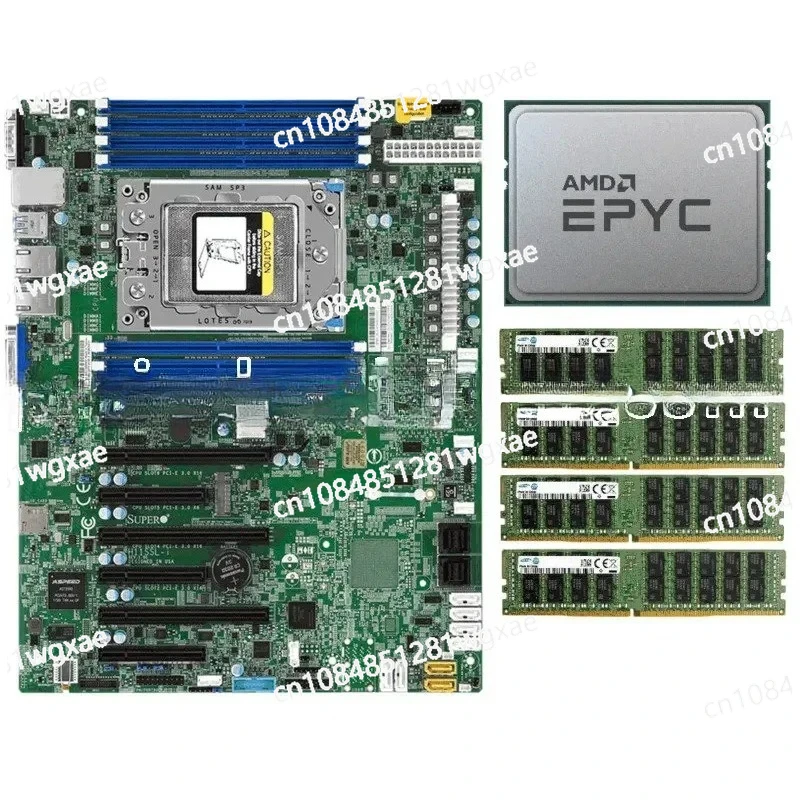 Motherboard Server+4 32GB 2133P RAMEPYC 7551P CPUs 32 Core Processors+Supermicro H11SSL-i