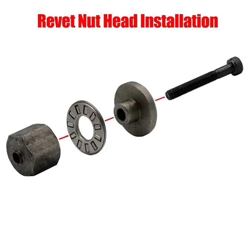 Hand Rivet Nut Head Nuts Easy Installation Riveter Tool Tip Mandrel Head Replacements M3 M4 M5 M6 M8 Threaded Riveter Nut