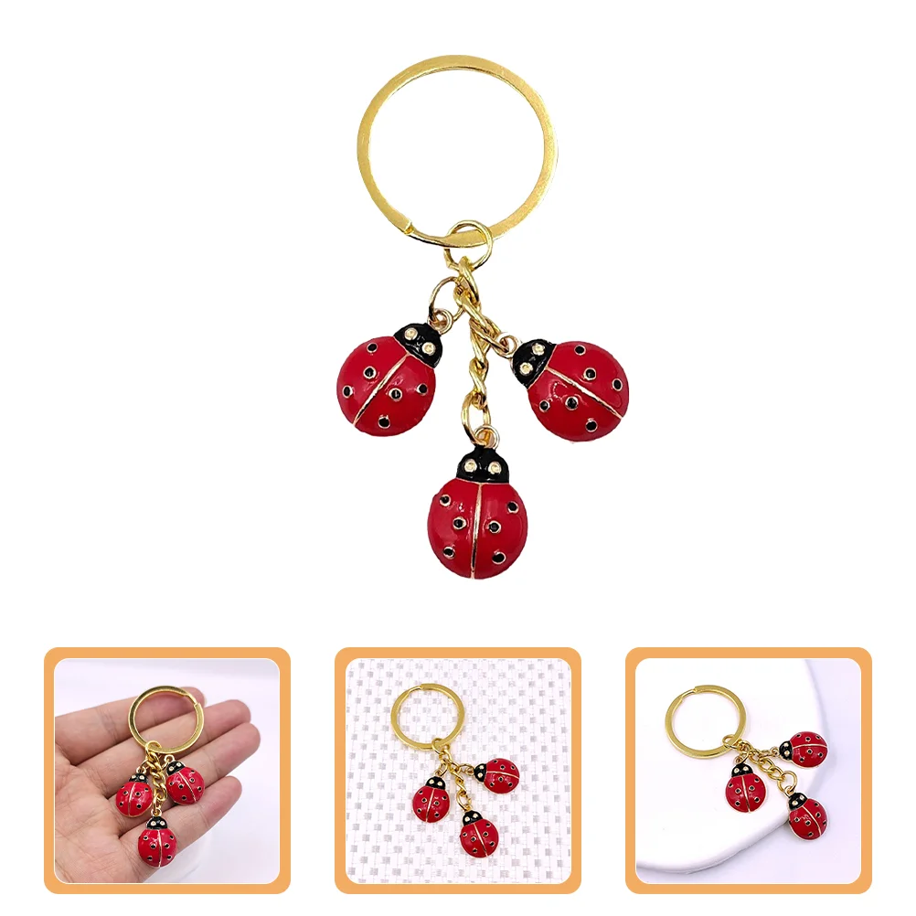 Hang Ladybug Keychain Holder Alloy Decoration Ornament Red Pendant Accessory Metal Miss