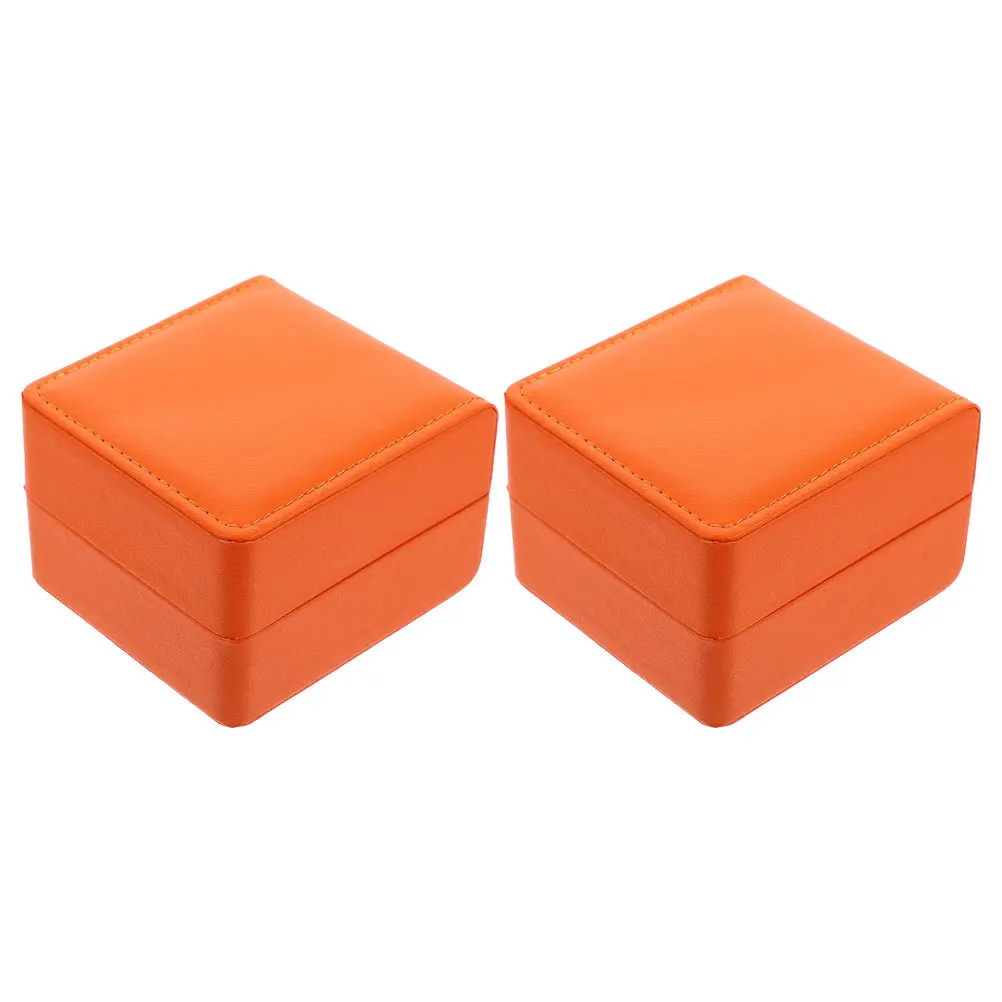 

2Pcs Wrist Watch Storage Box PU Display Case Travel Organizer Gift Single Watch Box Wristwatch Display Case