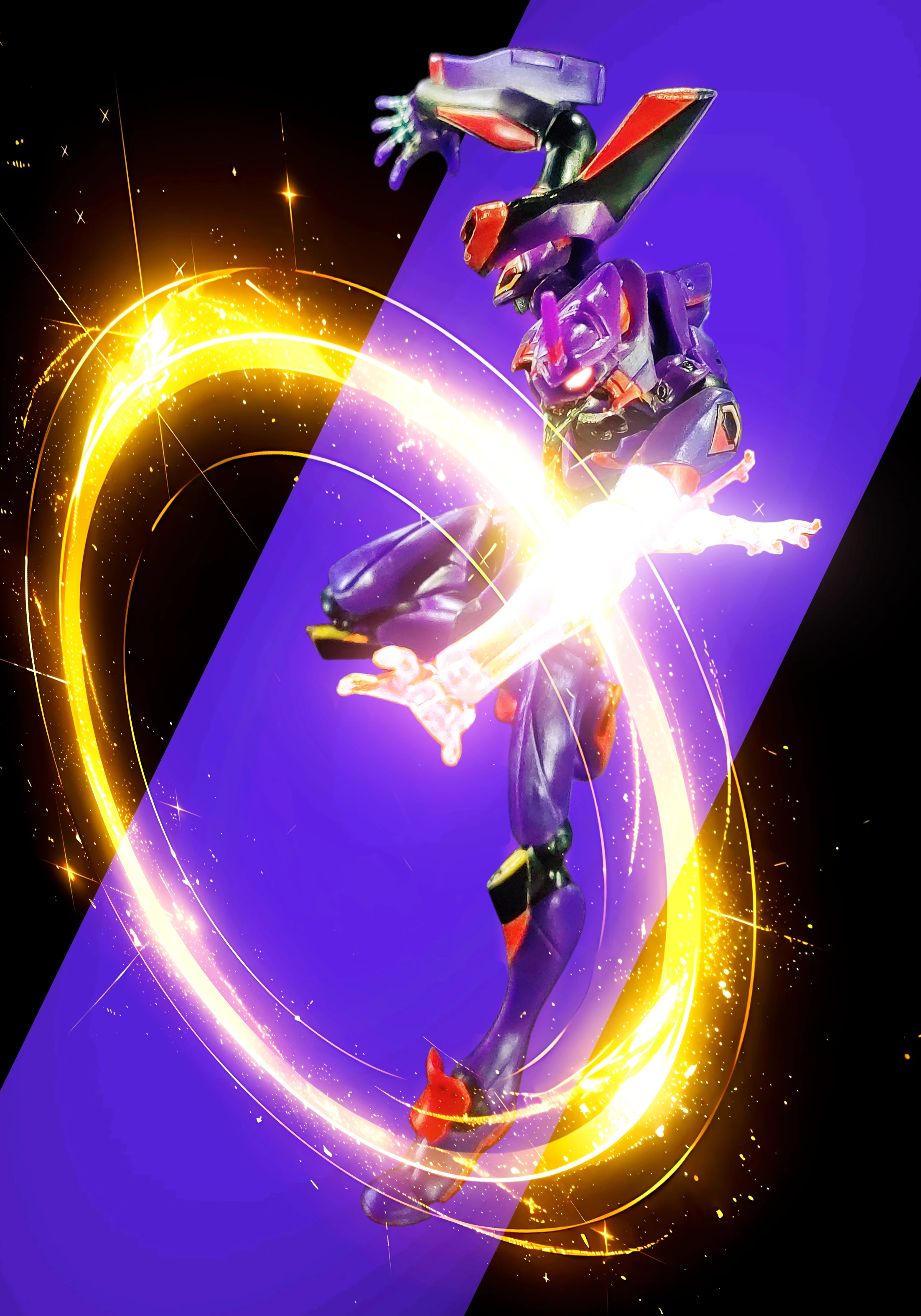Аниме-фигурка EVA EVANGELION-01: Модель для сборки с аксессуарами, коллекционная игрушка, подарок, 16 см, фиолетовое тело
