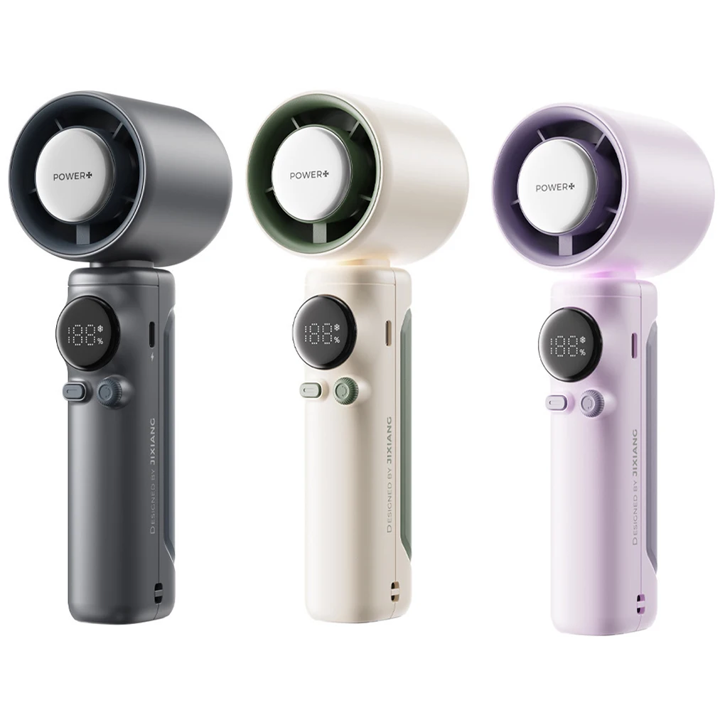 

Регулируемый мини-безлопастной ручной вентилятор со светодиодным цифровым дисплеем Портативный ручной вентилятор USB Перезаряжаемые персональные высокоскоростные вентиляторы