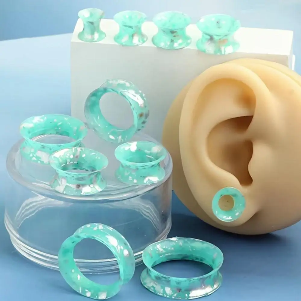 1Pair Thin Silicone Ear Plugs Tunnels Flexible Earlets Ear Expander Stretchers Double Flared Flesh Ear Body Piercing Jewelry