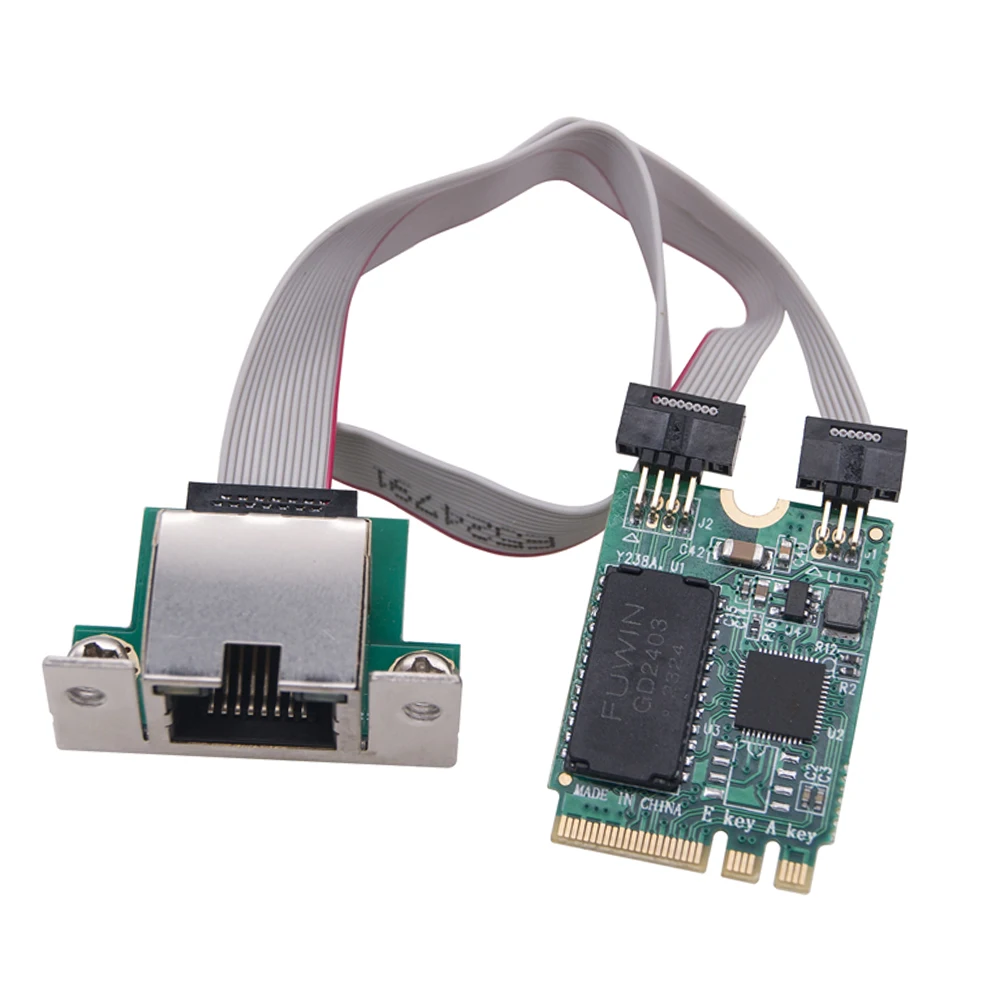 M2 RJ45 Network Adapter RTL8125BG Chip M.2 Gigabit Ethernet Network Card 2.5G/1000/100Mbps PCIE Bus Network Card Mini PCIE