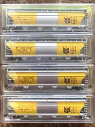 Orignial N Scale 1/160 Yellow Wheat Grain Transporter Train Carriage Model Adult Classic Collection Sand Table Static Display