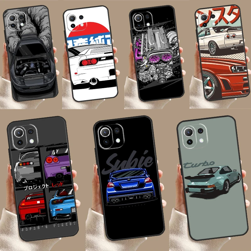 Sports Car JDM Drift Case For POCO M6 F6 X3 X5 X6 Pro M5s F3 F5 Xiaomi 13 14 Ultra 12 Lite 11T 12T 13T Pro Cover