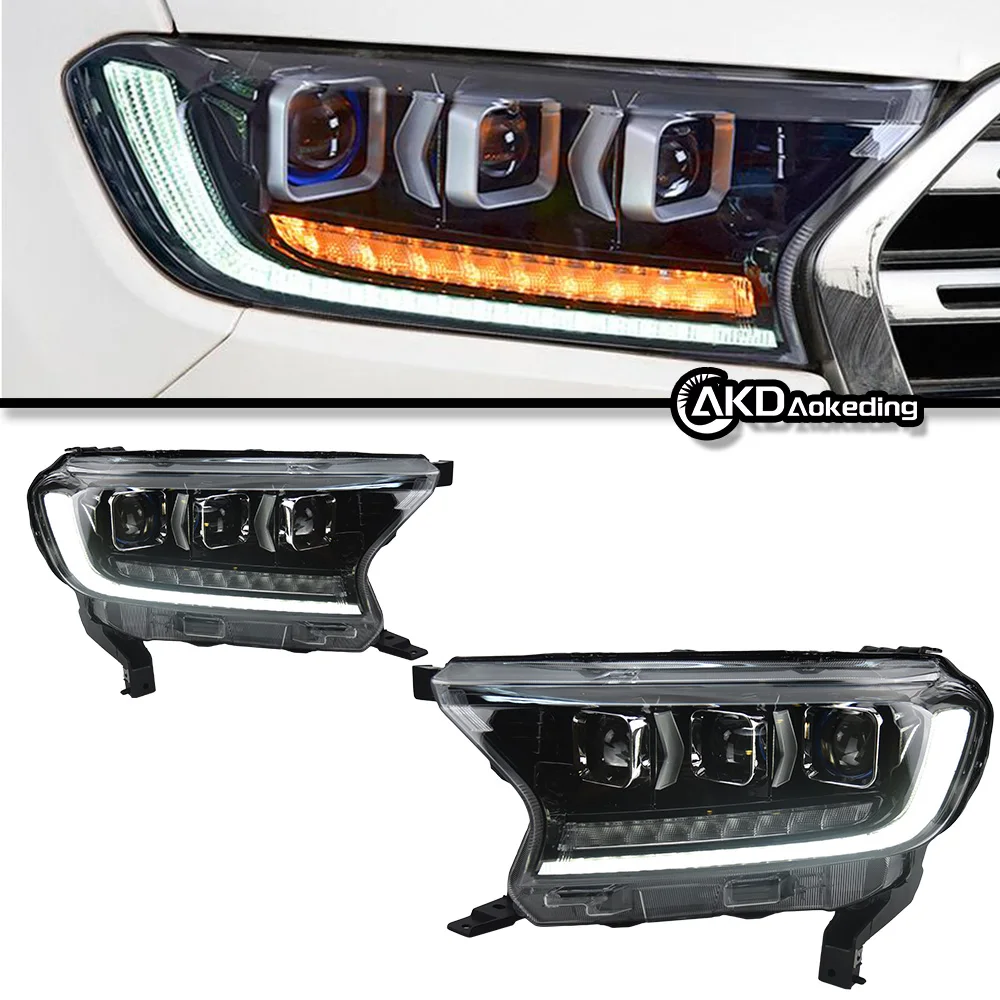 

Auto Parts For Ranger Everest Headlights 2016-2021 Endeavour 3eyes Styling LED Daytime Lights Dual Projector DRL Car Accesorios