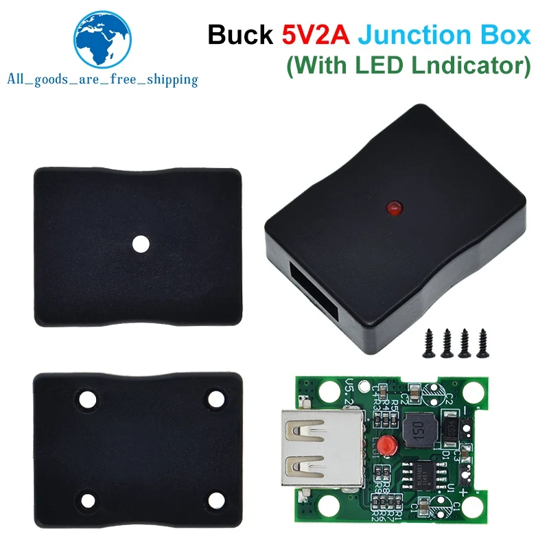 TZT 5V 2A Solar Panel Power Bank USB Charge Voltage Controller Regulator 6-20V To 5V Step Down Module With LED Indicator