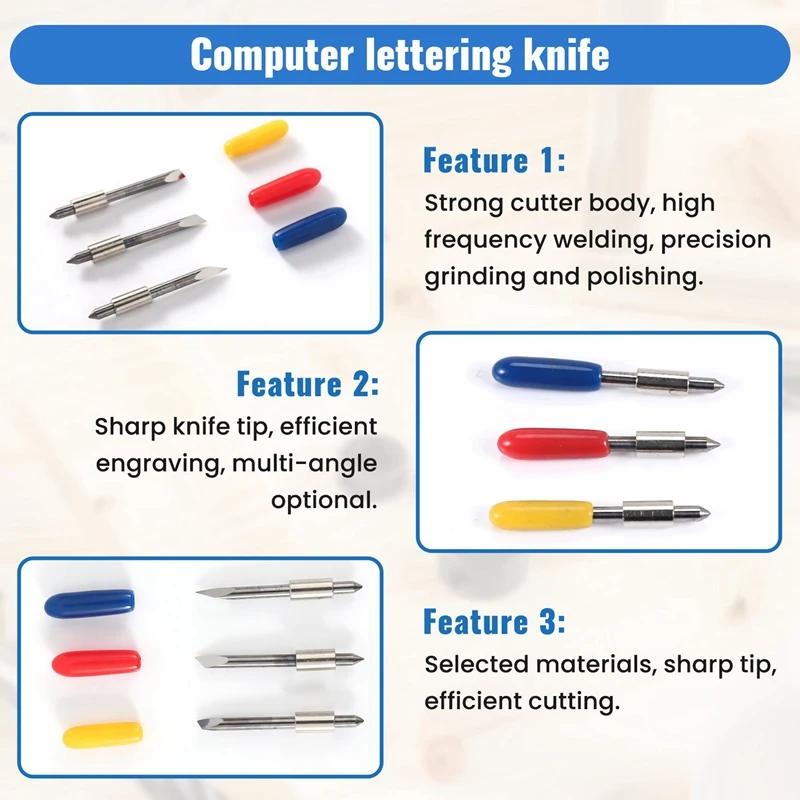 16Pcs 30/45/60 Degree Graphtec Cb15 Cb15u Vinyl Cutter Blade+Graphtec Cb15 Cb15u Blade Holder