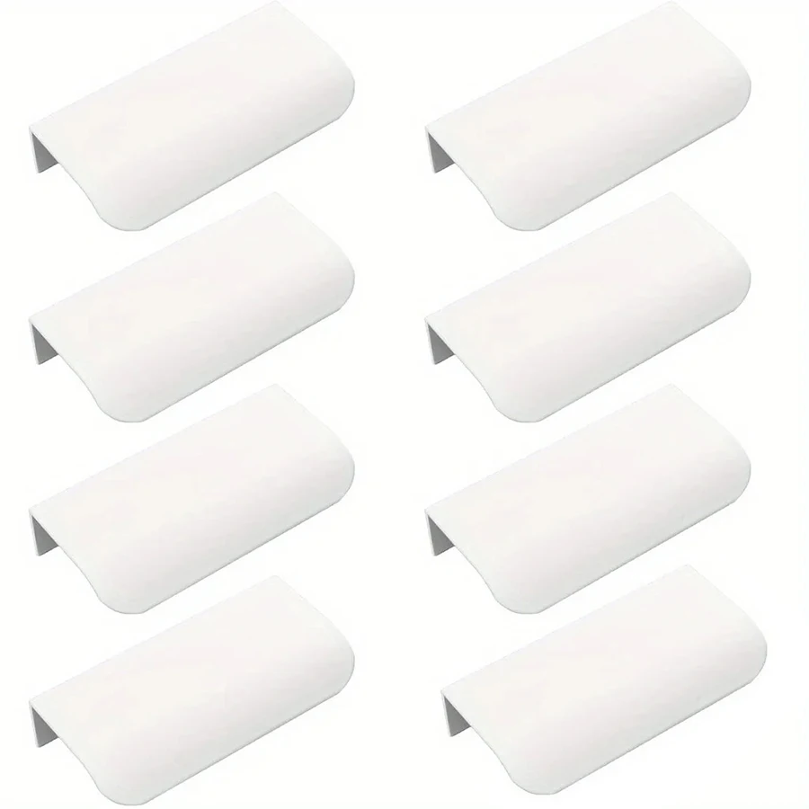 8pcs cabinet pull handles, hidden drawer handles, modern-style cabinet hardware for wardrobes and drawers