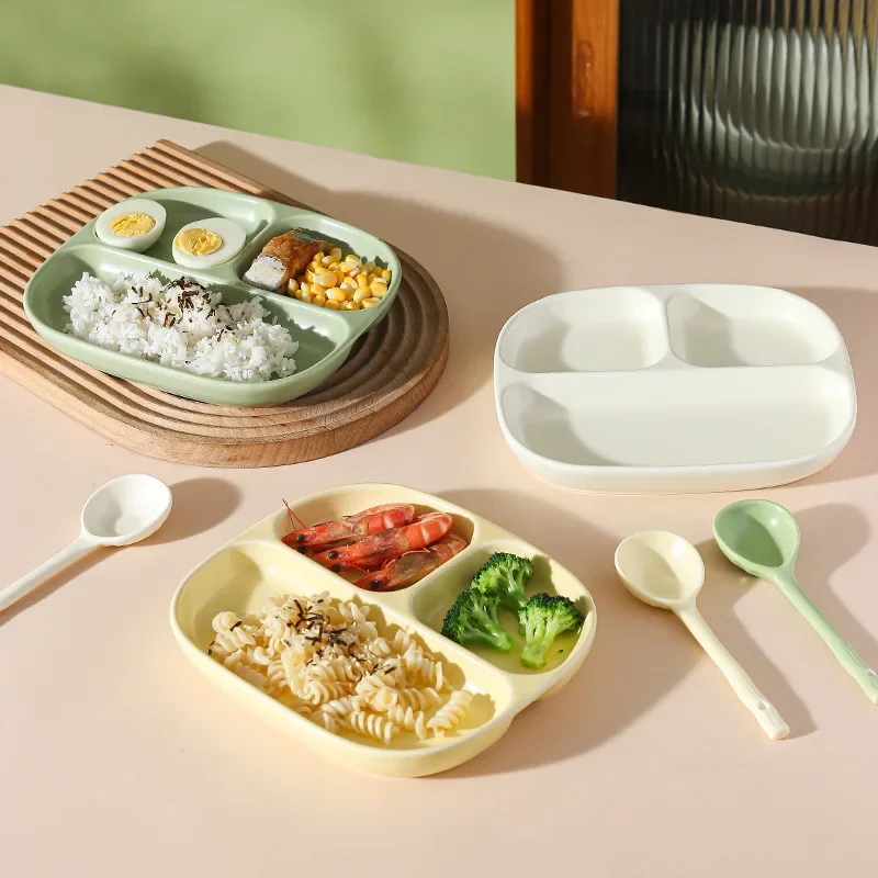 Divided Fat-reduced Dinner Breakfast Tableware for Home Use for Ceramic Nordic Portion Plate Three-compartment Dinner Plate