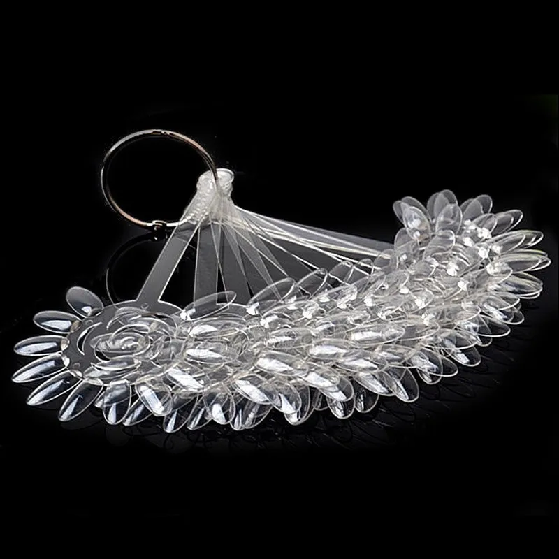 New Arrive 120pcs False Nail Tips Clear Nail Gel Polish Display Board Acrylic Practice Fan Stickers Wheel Nail Art Beauty Tools - 图片 4