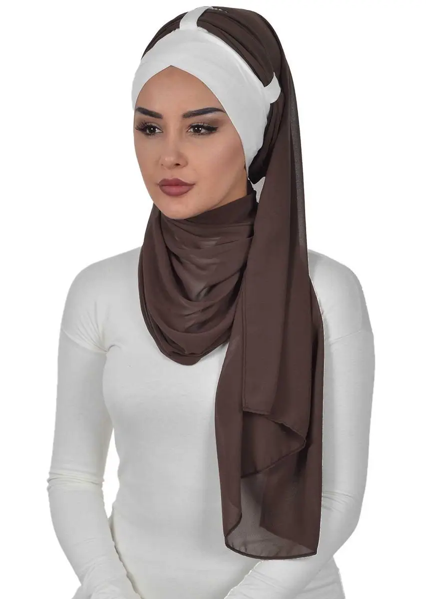 Creme de xale de chiffon de algodão penteado