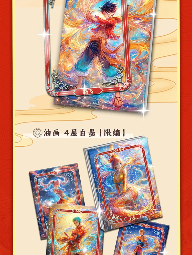 Nuevas tarjetas de una pieza Dunhuang Kaiyuan Creatividad Cultural Anime Luffy Zoro Nami Chopper Rare Diamond Flash TT TX ZR tarjetas buscadas