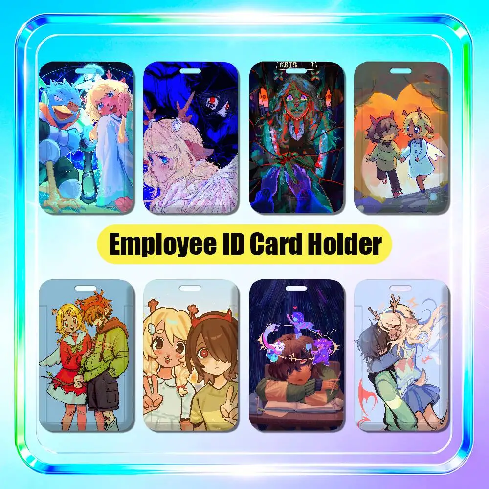 For Deltarune Kris Ralsei Noelle Holiday Employee ID Card Holder Office Badge Work Student Bank Credit Hard Holders Case Shell