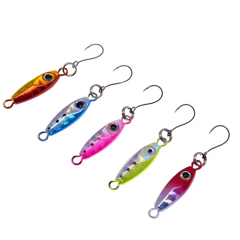 New Mini Fishing Lure 2.7CM 4.5CM 3g 6g Spoon Metal Lures Spinnerbait Minnow Small Fish Single Hook Jig Stream Trout Winter Ice