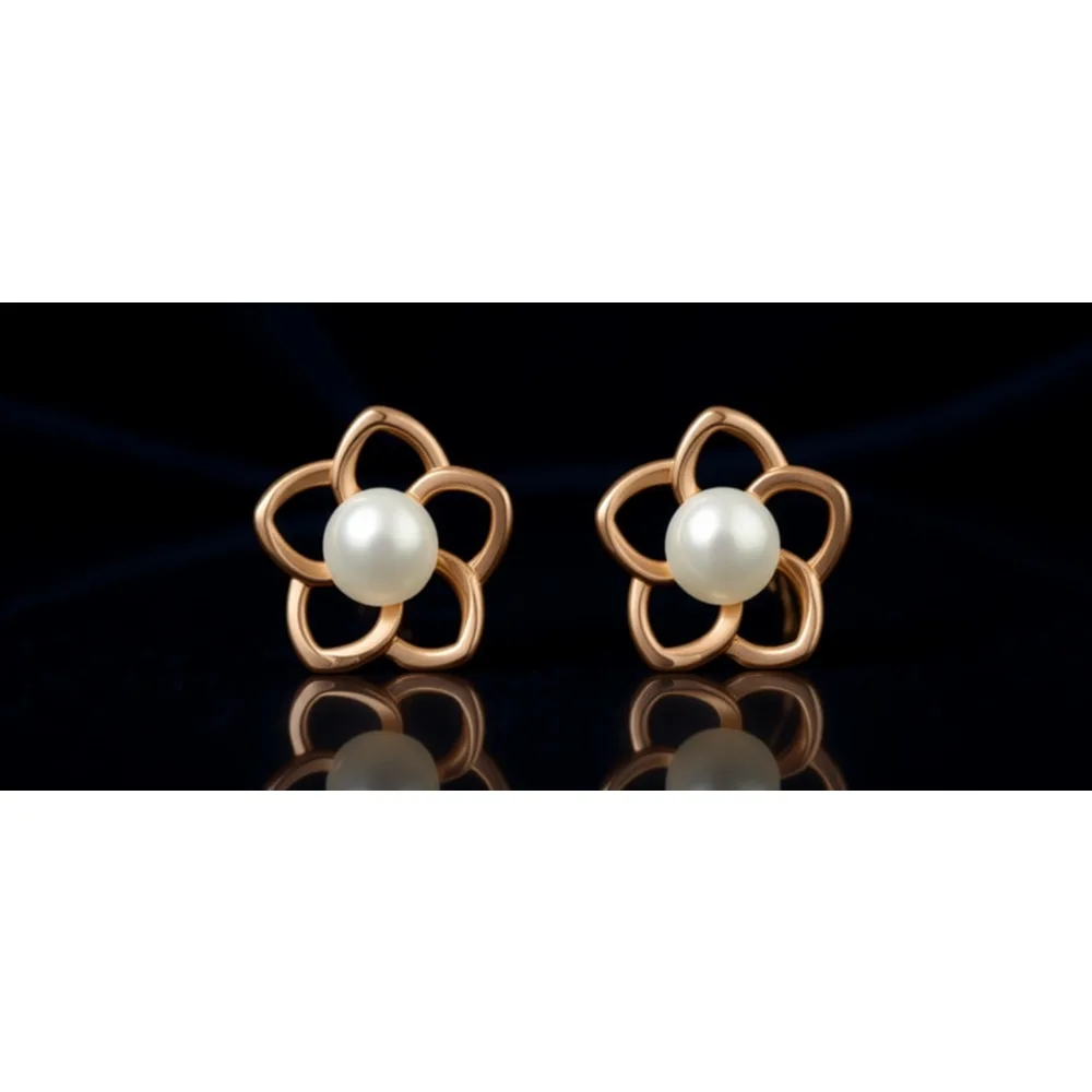 Pendientes de Plata 925 con Perlas Pequeñas en Forma de Flor para Mujeres y Adolescentes