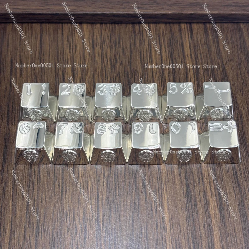 

Silver Cross Keycap Mechanical Keyboard Metal Keycap R4 Profile Custom Keycap