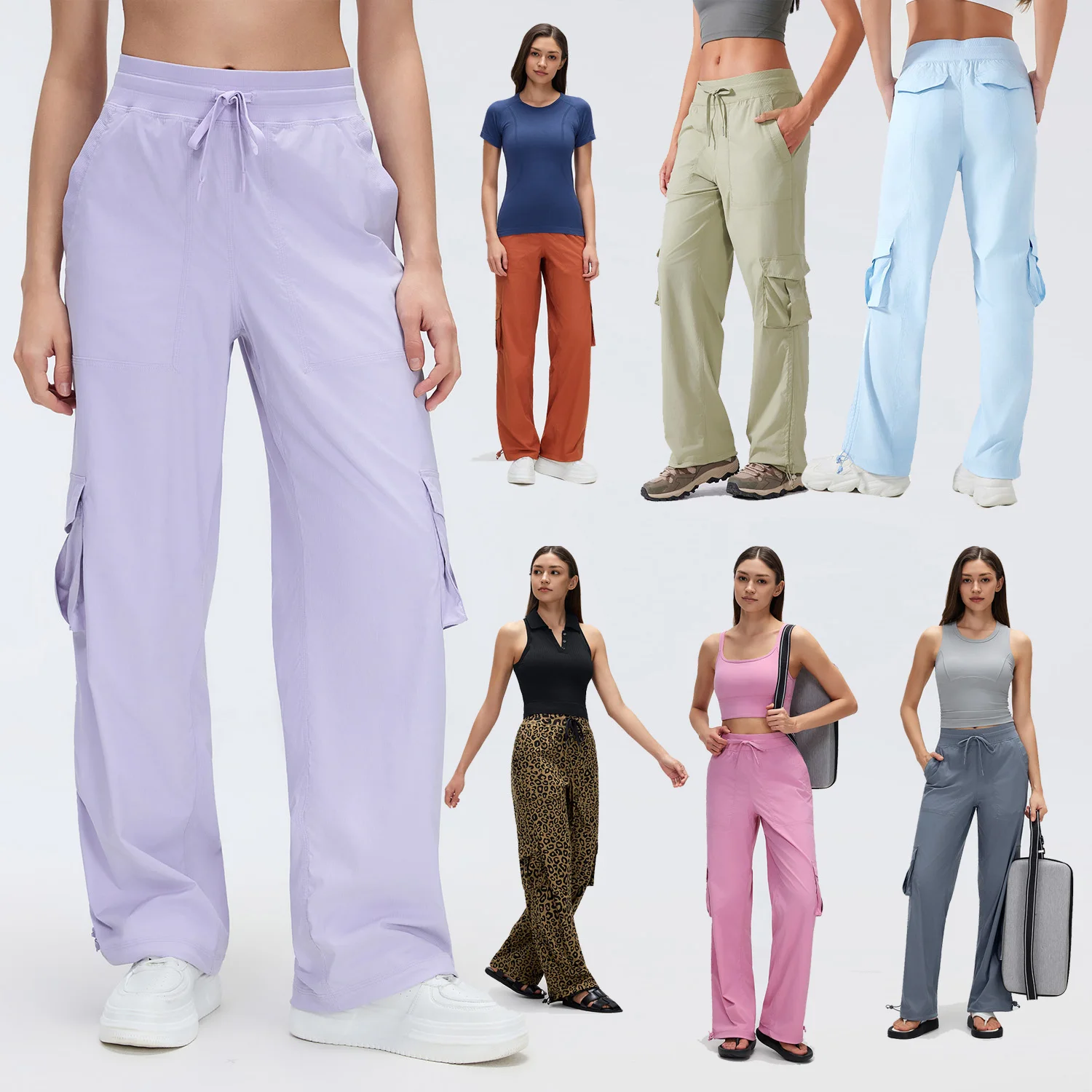 Outdoor Sport Elastic Techwear Cargo Pant Women Loose Casual Quick Dry Fitness Pants Jogger Sweatpant Female Commute Trousers