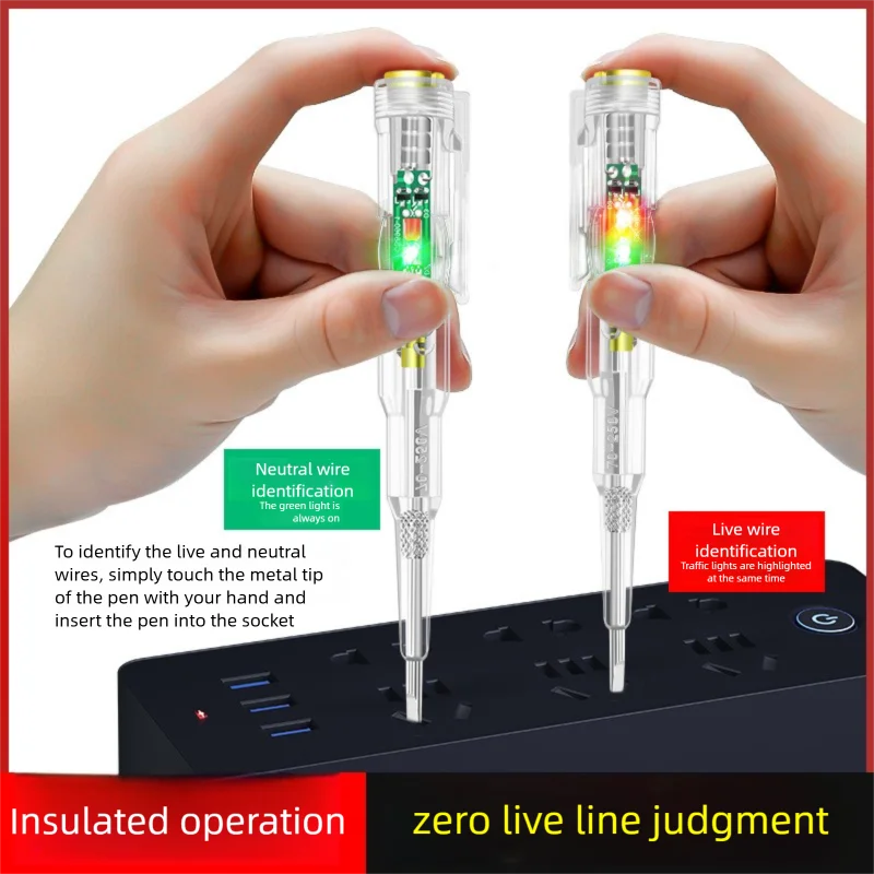 Electrician Pen, Electrician-Specific Intelligent Sensing Testing Pen, High-Brightness Multi-Functional Electric Tester Pen