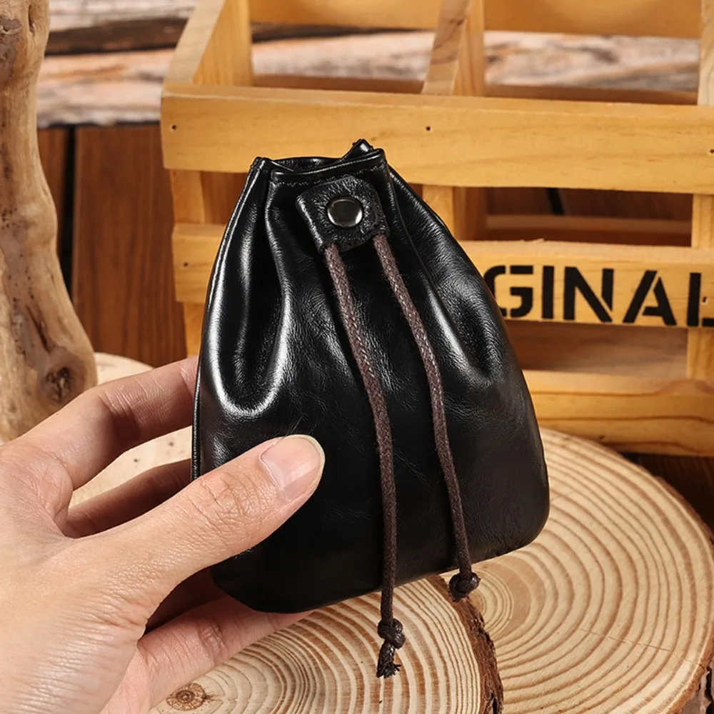 Genuine Leather Men's Coin Purse Change Pouch Card Holder for Male Casual Mini Storage Bag Unisex Wallets Mini Purse Кошелек