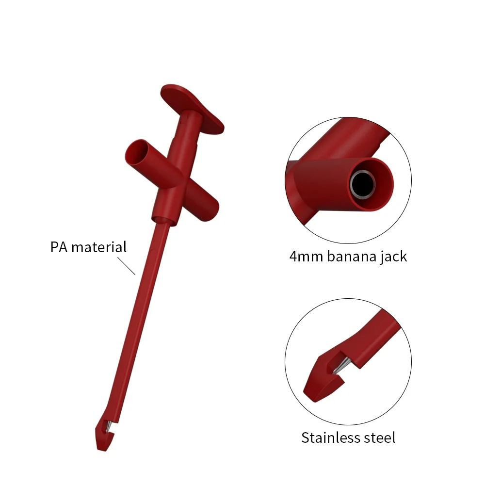 Test Hook Clip Insulated Non-destructive Puncture Probe Built-in Spring Compatible With 4mm Banana Connector