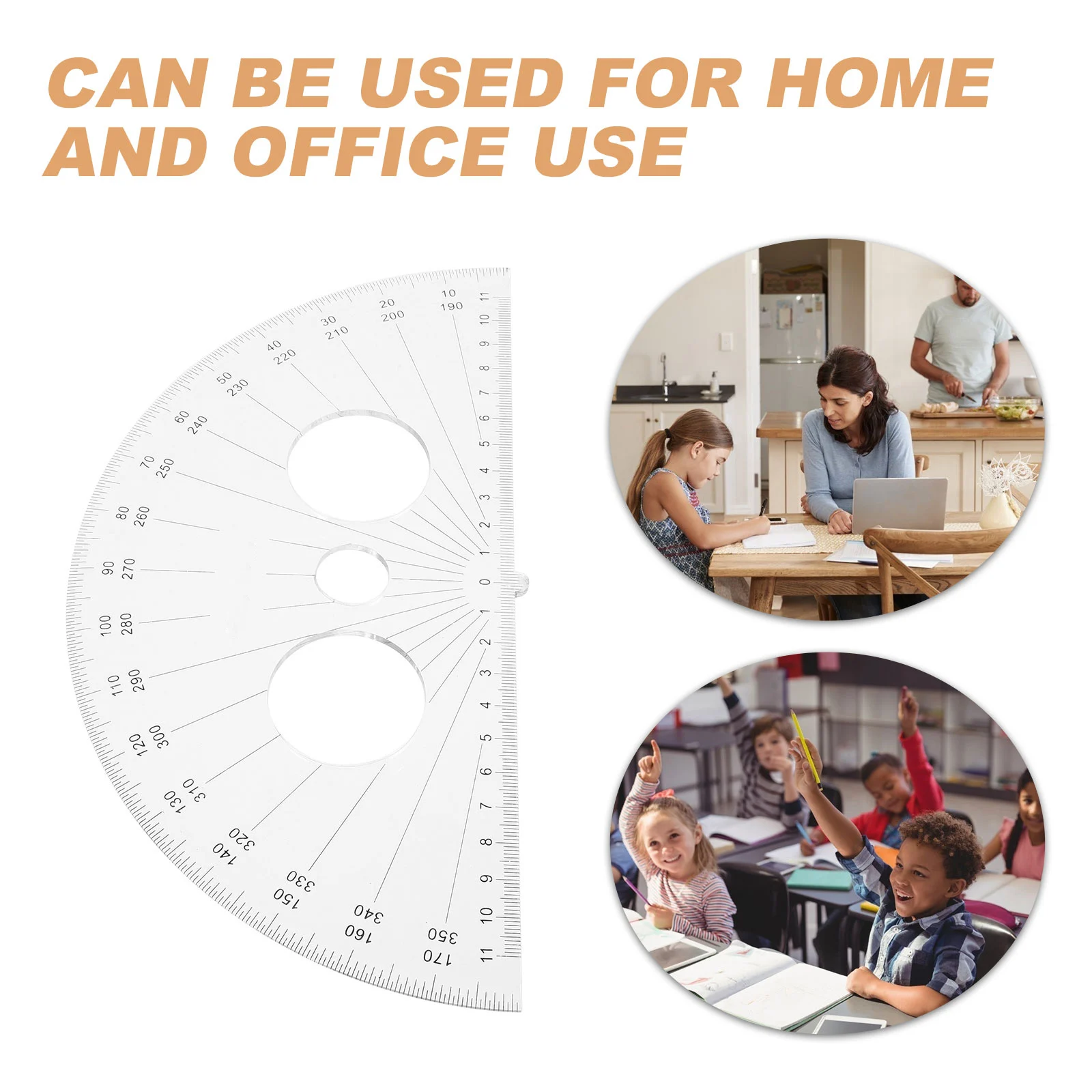 Righello in plastica trasparente Goniometro Triangolo Righello Goniometro Cancelleria per la scuola Mezza cerchio Righello Studente Disegno a nastro