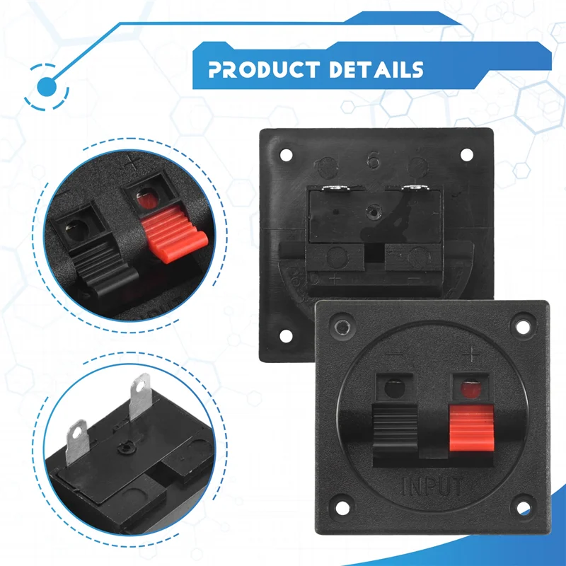 4 قطعة كأس طرفي لصندوق مكبر الصوت، موصل طرفي لصندوق مضخم الصوت المربع الربيعي لمكبر صوت السيارة المنزلي بنفسك