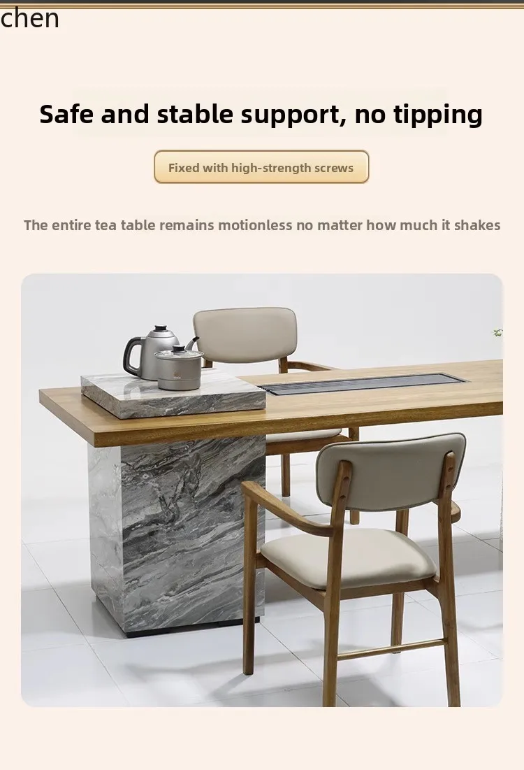 HXL Solid Wood Tea Table and Chair Set Simple Office Zen Tea Table Coffee Table