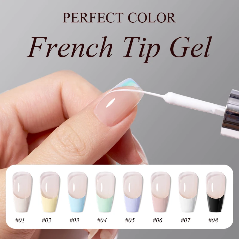 PERFECT COLOR Gel Liner Art Polish,18 Colors 10ml White Black,Professional polish,UV LED Cured,for French Tips DIY Home Salon