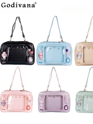 Japanese-Style Sweet Cute Women's Computer Bags Handbag Backpacks Korean Style Fashionable Embroidery All-Match Solid Color Bags