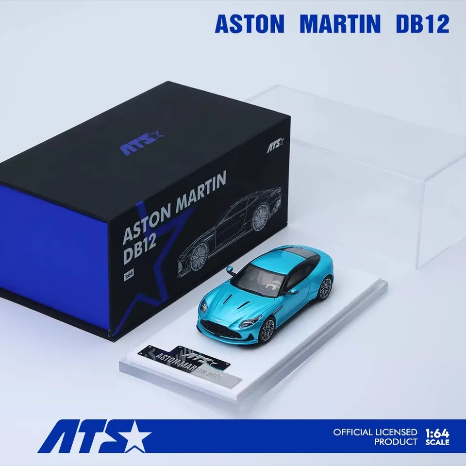 New In Stock Ats 1:64 Aston Martin Db12 Blue Alloy Miniature