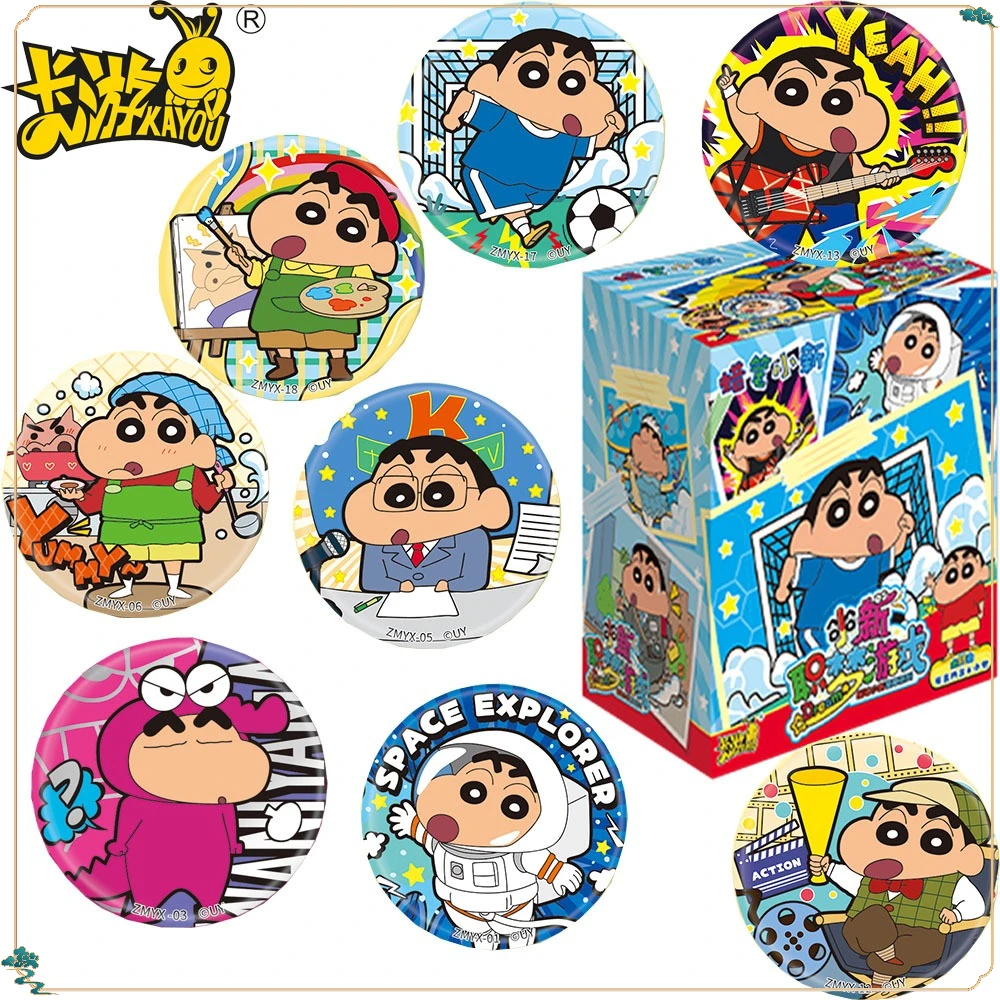 

New Kayou Original Crayon Shin-chan Anime Peripheral Cartoon Cute Round Badge Cute Brooches Student Bag Pendant Accessories Gift