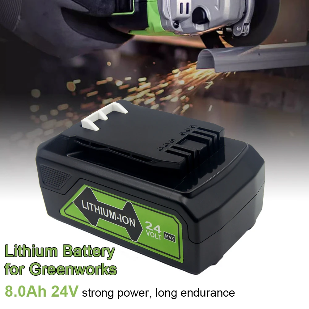 24V 8.0/4.0Ah Lithium-ion Replacement Battery G24B2 for Greenworks ALL devices of 24V tools 29842 29852 BAG708 29322 21342