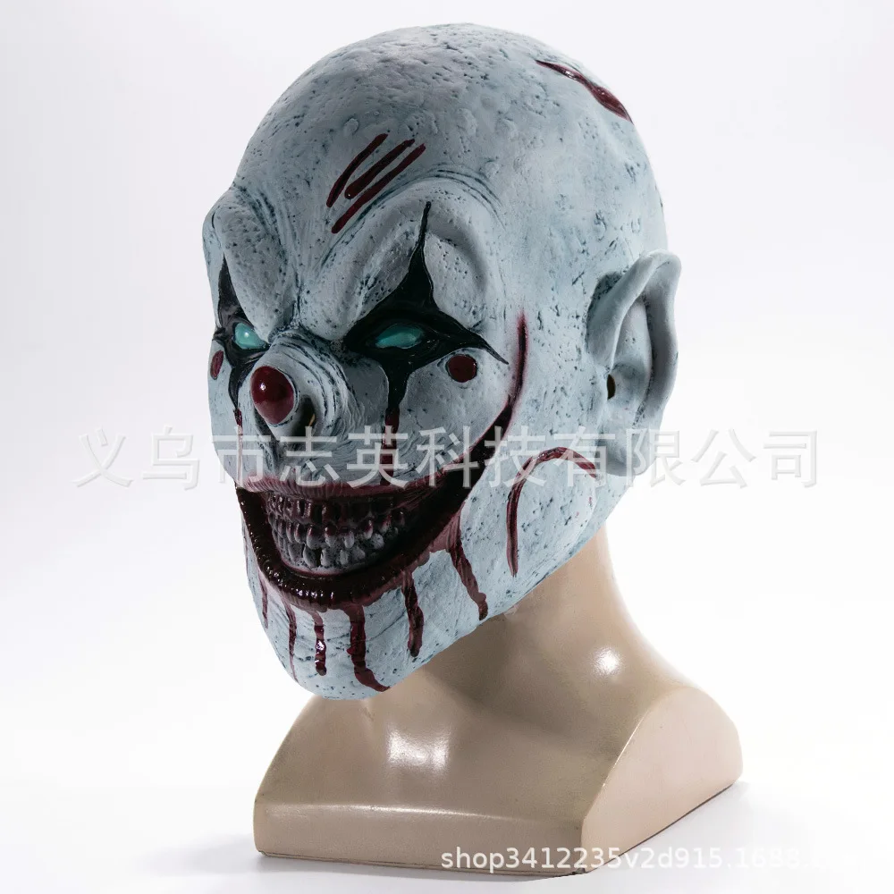 2024 Joker Mask Doll Box Horror Bloody Clown Mask Halloween Scary Headset Simulation Cosplay Prop