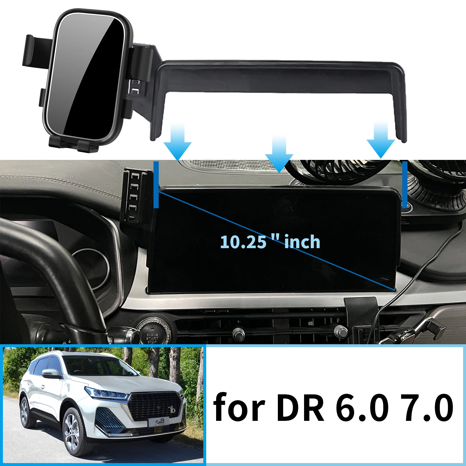 

Car Mobile Phone Holder GPS Bracket Fit for DR 6.0 7.0 2023 2024 2025 Navigation Stand Auto Accessories