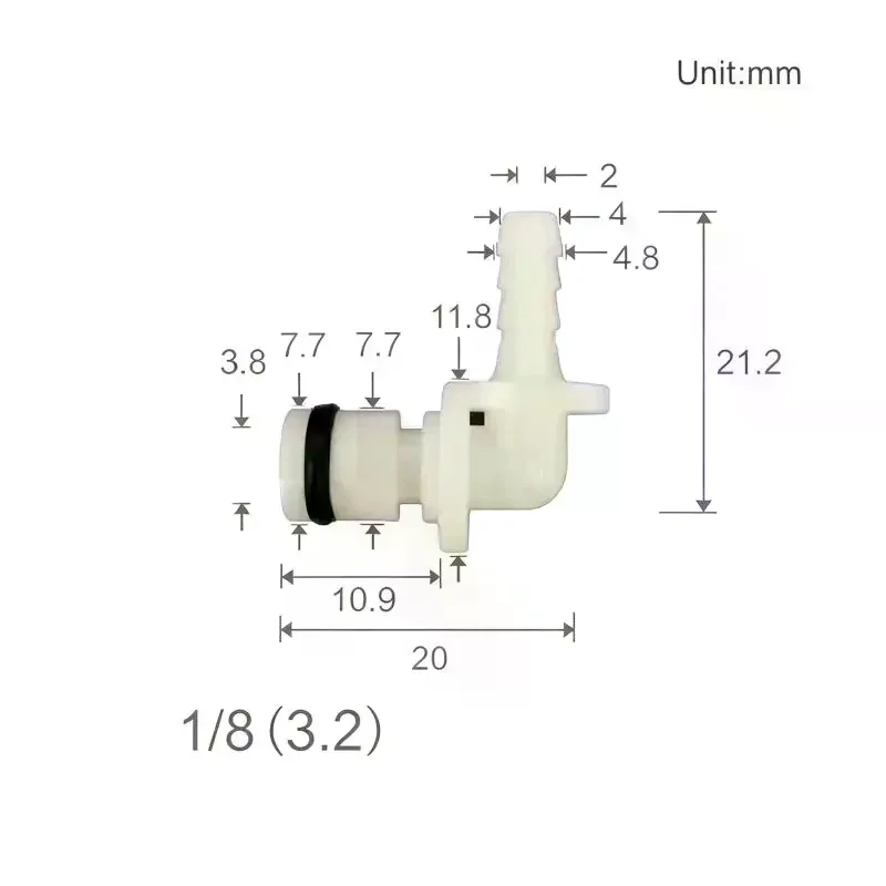 1/3PCS Bend Adapter Valve Sealing Conductive Male Female Connector Plastic Quick Plug Hose Connection
