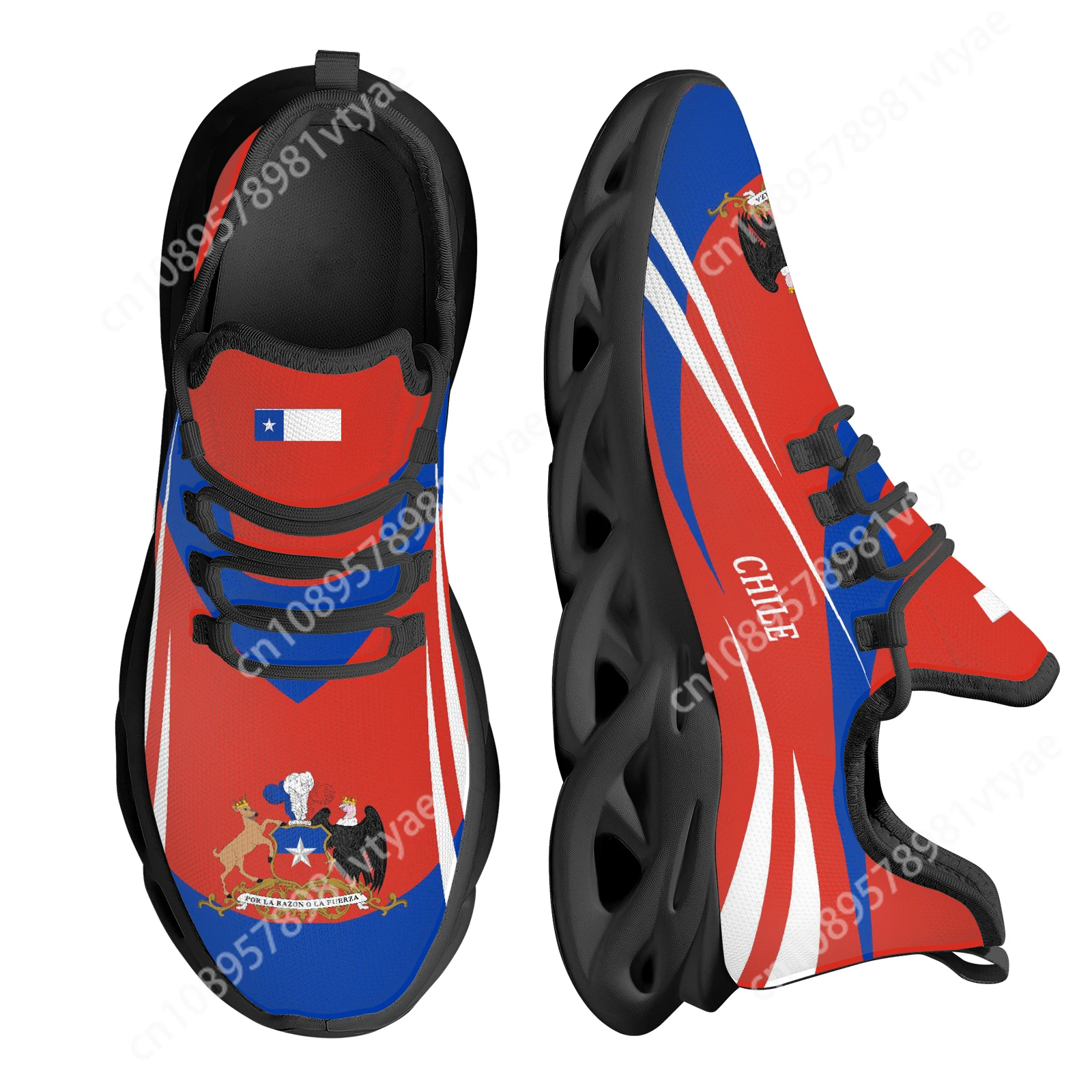 

Custom Made Chile National Flag Design National Emblem Printing Lightweight Breathable Basketball Shoes Platform Snaekers