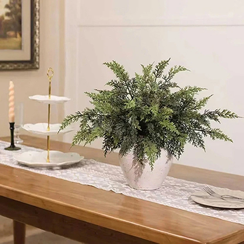 

Artificial Plant Leaves Christmas Tree Party Home Bedroom Table Atmosphere Decor Prop Outdoor Yard Craft Material Wedding Flower