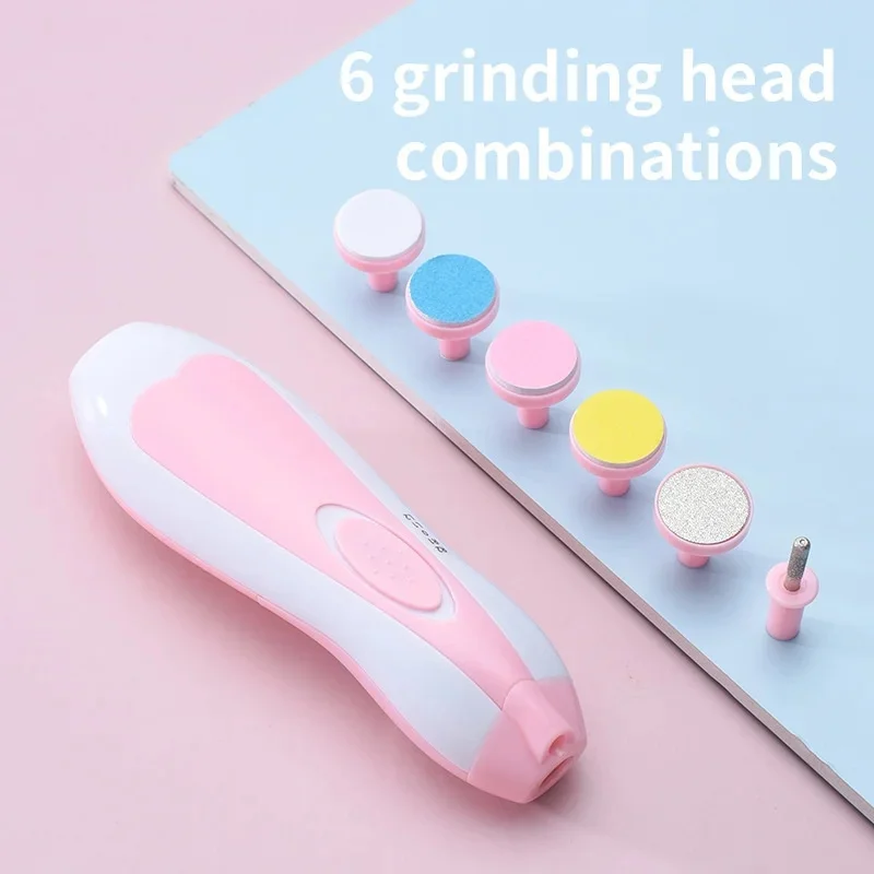 6 in 1 Electric Nail Clipper Automatic Nail Grinder for Children USB Charging Nail Polishing Trimmer Sharpener Manicure Tools