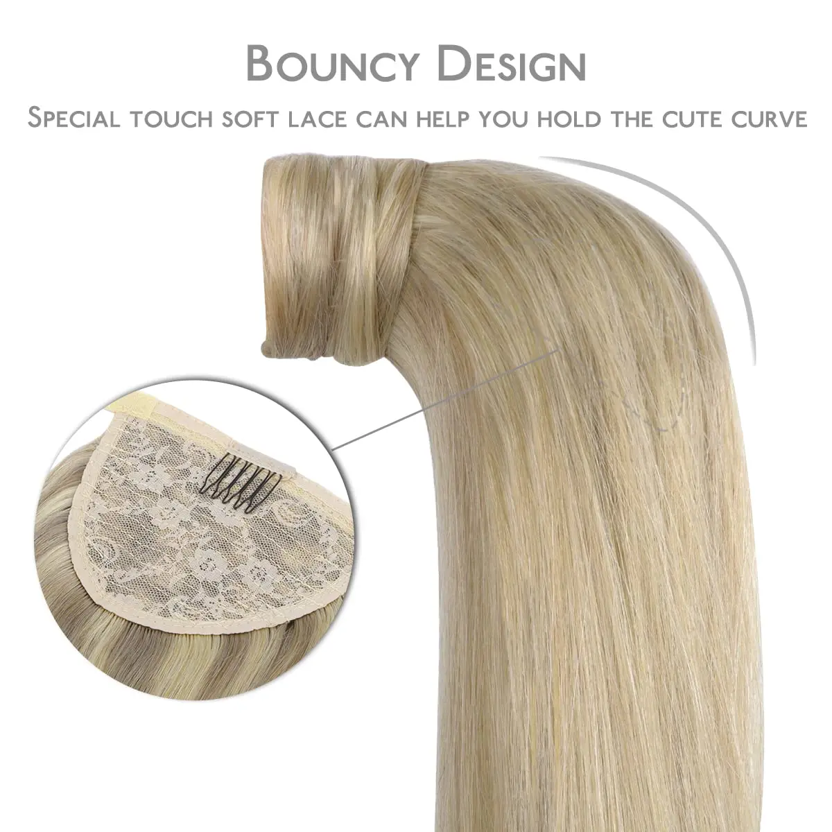 ذيل حصان مستقيم الشعر البشري التفاف حول ريمي ذيل حصان الشعر التمديد الطبيعية سميكة الشعر الحقيقي للنساء 75-90G #4