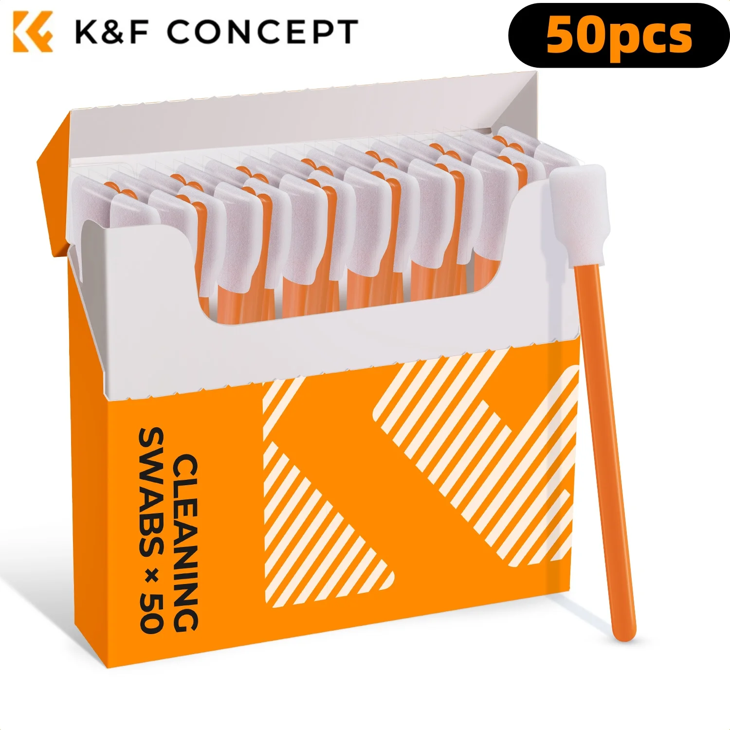 K&F CONCEPT 200 stuks/50 stuks schuimreinigingsdoekjes met individueel verpakte stick voor elektronica, camera's, zoekers, printers, toetsenborden