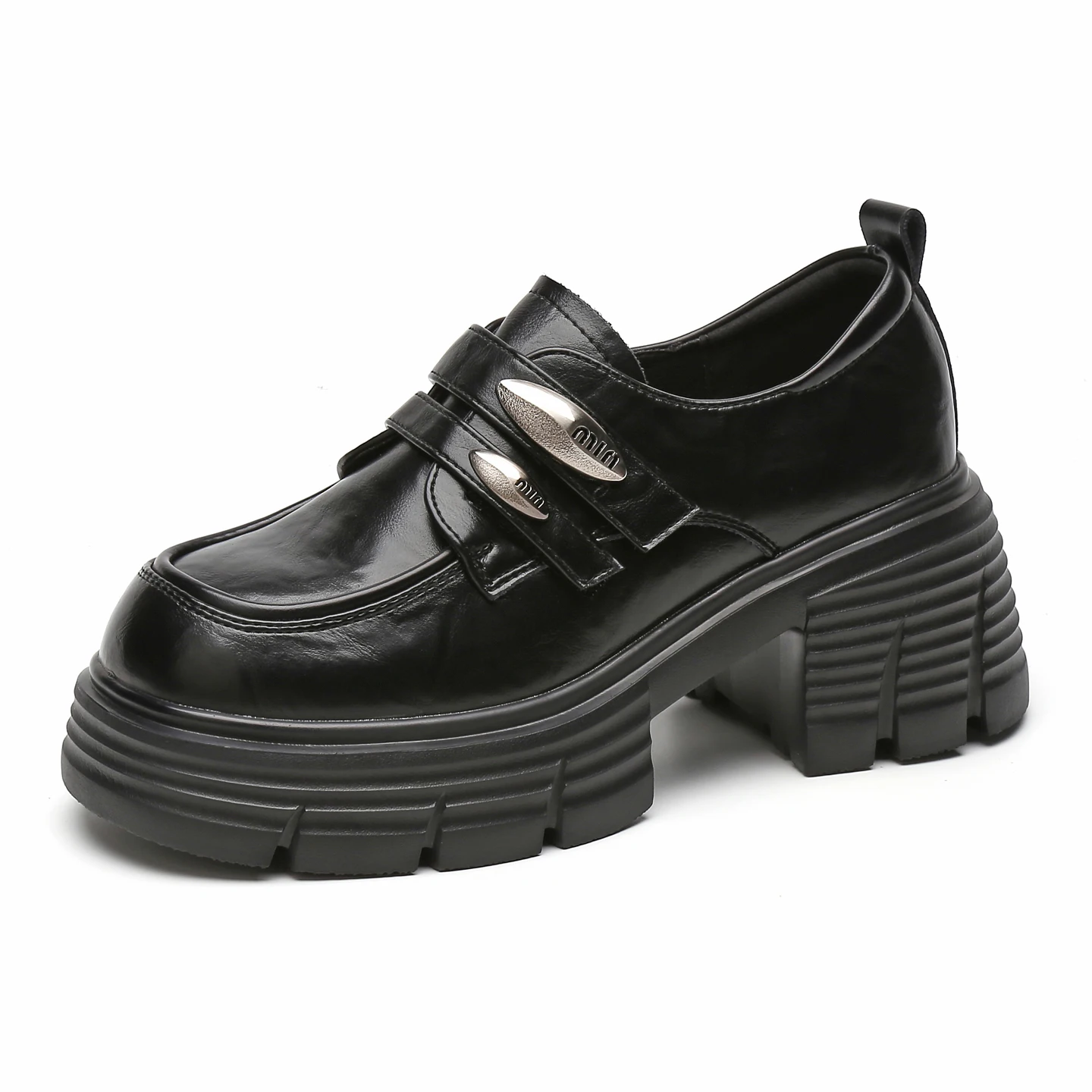 

Women's Thick-Heeled Height-Increasing Leather Shoes, Casual Loafers, Women's Shoes