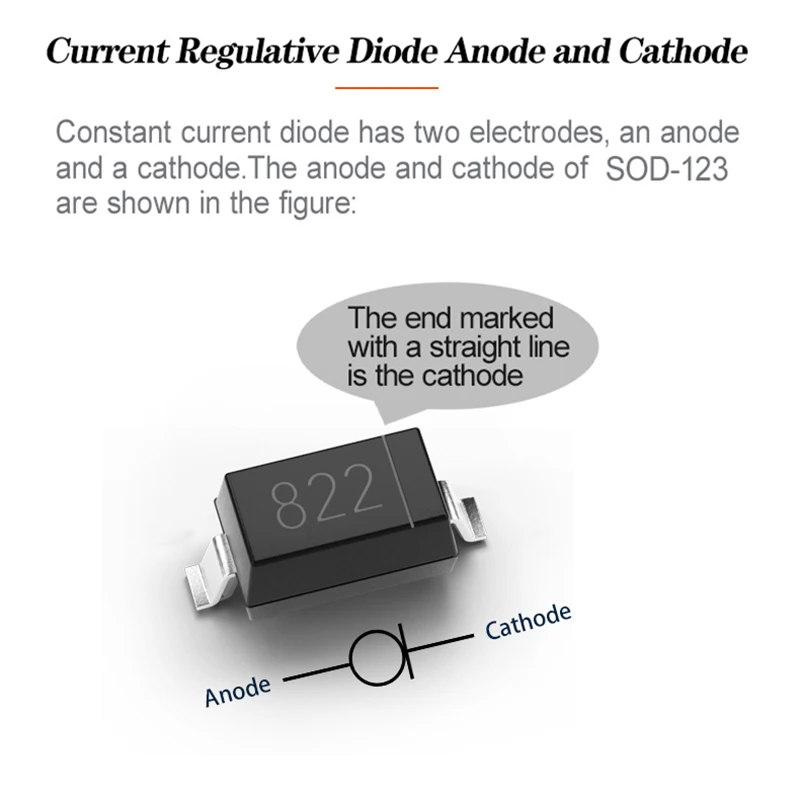 5PCS CRD  S-822T 8.20mA SMD SOD-123 Current Regulative Diode New It Can be Applied to LED Power Supply and Sensors