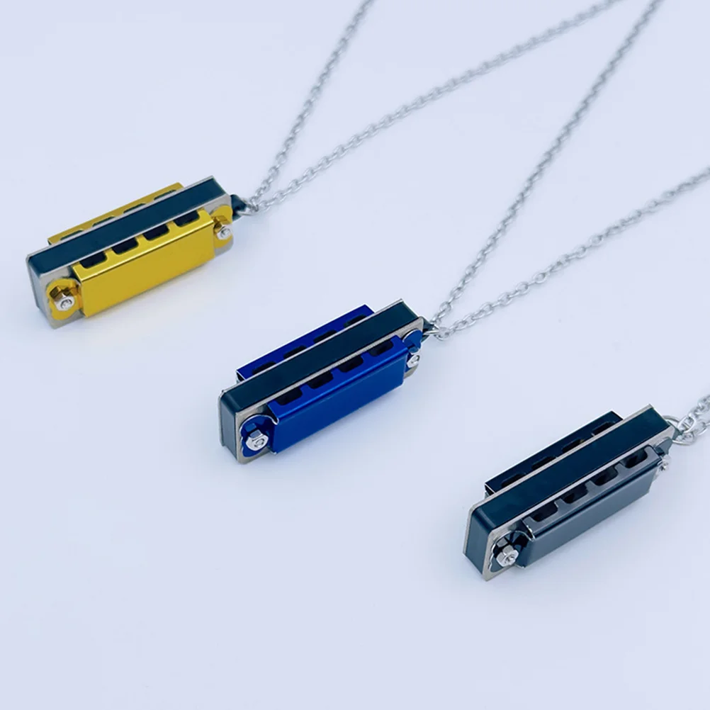 

8 Pcs Harmonica for Primary School Students Necklace Gift Mini Music Instrument Metal Party Favor Child of The Lid