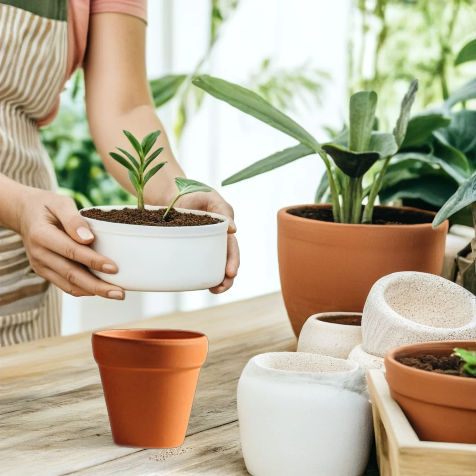 

10Pcs Red Terracotta Flower Pots Small Clay Plant Pots Succulent Nursery Seedling Planter Home Decoration Terracotta Pot