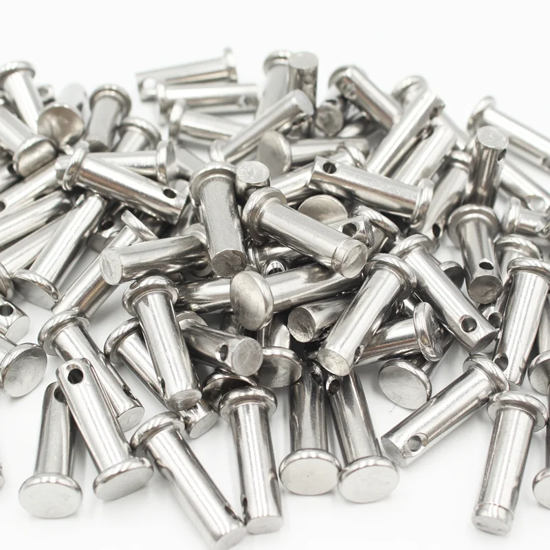 304 Stainless Steel with Hole Pin Shaft Cotter Pin Set Flat Head Cylindrical Pin Plug Pin Positioning Pin M3M4M5 M6 M8M10M12~M20