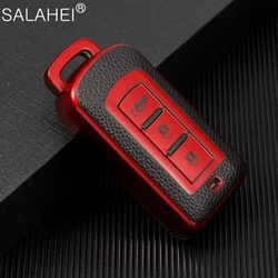 3Button Car Key Case TPU Full Cover Shell For Mitsubishi Outlander Lancer 10 Pajero Sport ASX RVR L200 Eclipse Cross Accessories