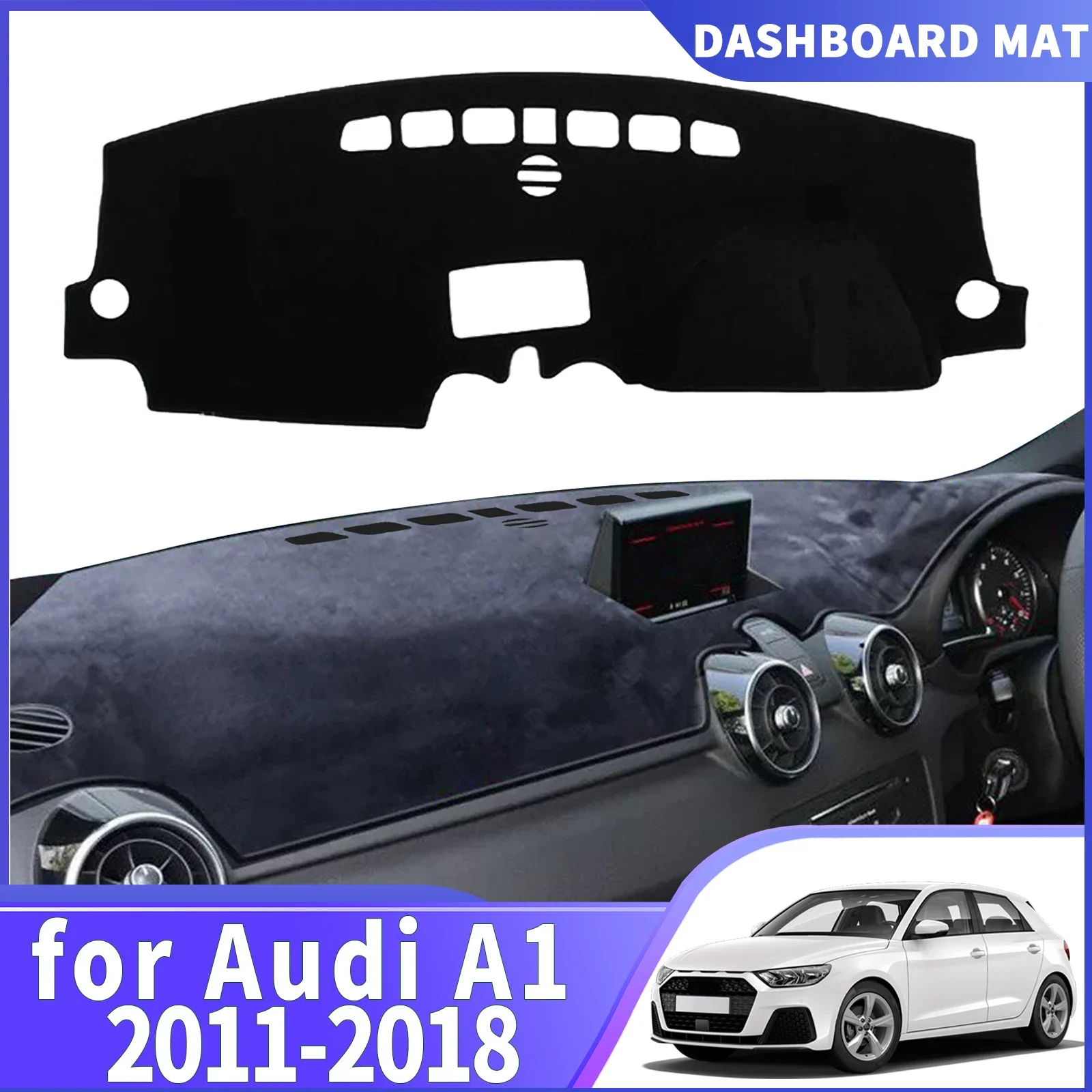 For Audi A1 8X MK1 1th 2018-2011 LHD Dashmat DashMat Sunshade Dashboard Cover Pad Protective Carpet Car Leather Accessories