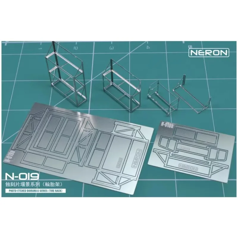 MADWORKS N-019 1/64 Photo-etched Diorama Series Tire Rack NERON for Model Building Tools Hobby DIY Etching Sheet Accessories